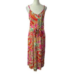 IVY STREET Women Paisley Print Maxi Dress Sz M Multicolor Summer Sleeveless 3-7